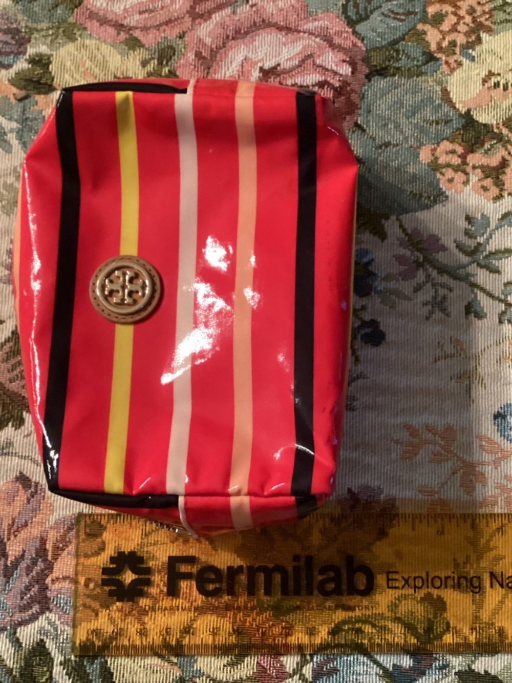 Tory Burch Striped Cosmetic Bag EUC - Picture 5 of 6